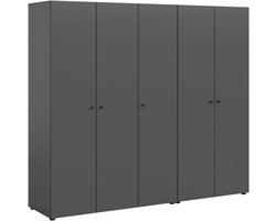 Modulaire kledingkast-combinatie in antraciet - 2-delige kledingkast - 200 cm breed
