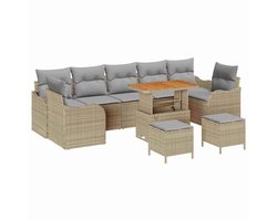 Modulaire Loungeset Tuin – Tuinmeubel – Loungeset Buiten – Tuinbank – Terrasmeubilair – Weerbestendig Materiaal – Verstelbare Poten – Beige-Lichtgrijs