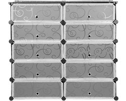 Modulaire Opbergkast met 10 Vakken - Kubus Kast Systeem voor Kinderen - Flexibele Kledingkast, Speelgoedopslag & Schoenenrek