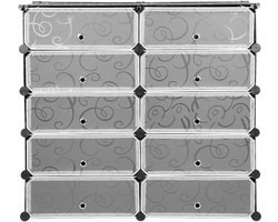 Modulaire Opbergkast met 10 Vakken - Kubus Kast Systeem voor Kinderen - Flexibele Kledingkast, Speelgoedopslag & Schoenenrek