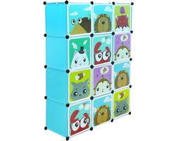 Modulaire Opbergkast met 12 Kubussen en Deuren voor Kleding en Speelgoed