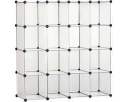 Modulaire Opbergkast met 16 Kubussen - Flexibel Opbergrek voor Schoenen, Kleding en Speelgoed - Wit