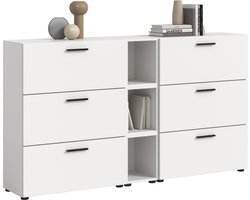 Modulaire woonkast in wit - Stijlvolle opbergoplossing voor elke ruimte - 176x99cm
