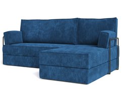 Modularie Hoekbank - Metalen Frame - 30T Schuim - Zonder Montage - Cordstof - Blauw