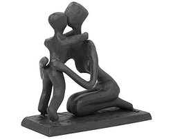 Moeder en Kind Beeldje - Abstracte IJzeren Familie Sculptuur voor Woondecoratie