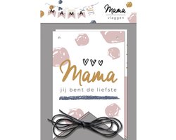 Moederdag kaart - met slinger - Vlaggenlijn mama - moederdag cadeautje - Mama is de liefste - Moederdag - kaart - envelop - mama - Moederdag cadeautje