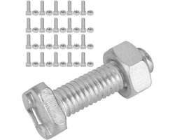 Moeren 20 Set, 22mm M6x22 Bouten en M6 Moeren Stevige Hoge Sterkte Aluminium Moer Bouten Set Gereedschapsaccessoire voor Kas Serre
