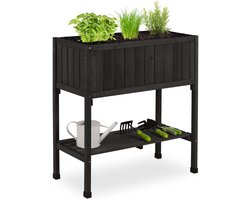 Moestuinbak op poten - Kweektafel bloembed - Balkon tuinieren - Bescherming tegen ongedierte - 80 x 74 x 38 cm