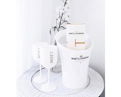 Moët & Chandon Ice Imperial Ice Bucket met 2 Glazen - Luxe Wijnkoeler / IJsemmer en Champagneglas 2x