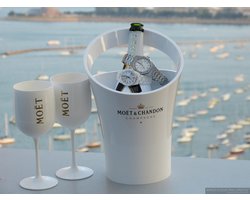 Moët & Chandon Ice Imperial Ice Bucket met 2 Glazen - Luxe Wijnkoeler / IJsemmer en Champagneglas 2x