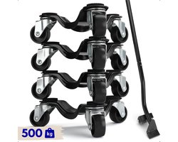 Moeve Meubelroller - Stevig en handig voor zware meubels - Meubeltransporter - 5 delige Transporthulp - Draagvermogen 500kg - Transportroller - Meubelhondje - Meubelverplaatser