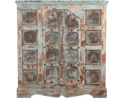 MOFASA | Indiase kast | Bohemian / Ibiza stijl |120cm | Blauw/Bruin | Lades
