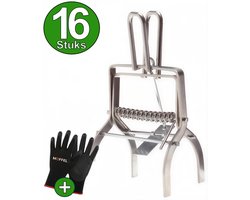 Moffel® Mollenklem 16 Stuks + Tuinhandschoenen - Mollenval - Mollenverjager - Mollenvallen - Mollenklemmen voor Effectieve Mollenbestrijding