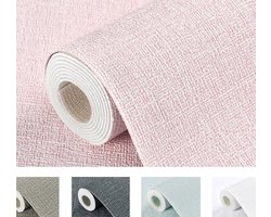 Mogi Products- Isolerend Behang - Zelfklevend Behang voor Woonkamer & Slaapkamer - ± 2 mm Dik en Waterbestendig-Linnenstructuur Roos- Isolatie behang