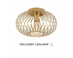 Mogi Products –Plafondlamp –Inclusief Lichtbron–Ø 38cm–Plafonnière – Metaal – Industrieel-Goud Kleur-Plafondlampen