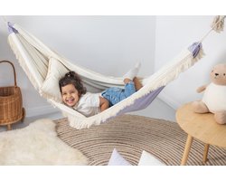 Moje Hangmat voor kinderen - Lila met frills - luxe hammock