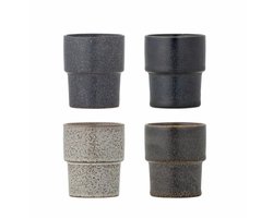 Mok aardewerk bruin Ewan - set van 4