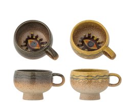 Mok aardewerk bruin Oculus - set van 2