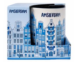 Mok Amsterdam delfts blauw in verpakking - Mok / beker voor koffie - Holland souvenir