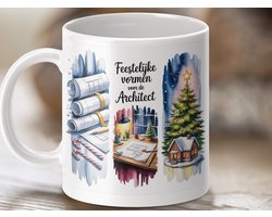 Mok Architect Kerstmis, Feestdagen Ontwerp, Architectuur Mug, Cadeau voor Architect, Grappige Kerstmok, Beker voor Architecten, Nieuwjaar
