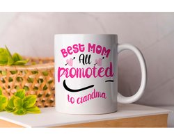 Mok Best Mom All Promoted To Grandma - Baby - Baby Op Komst - Baby In Progress - Baby On Board - Pregnant - Coming Sonn - Love - Gift