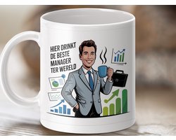 Mok Beste Manager Ter Wereld, Cadeau voor Manager, Grappige Mok, Koffiemok, Cadeau voor Baas, Bedrijfsmok, Motivatiemok, Werk Mok