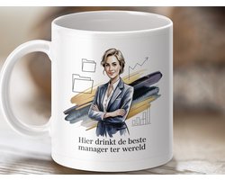 Mok Beste Manager, Wereld Mok, Business Vrouw Mok, Zakelijk Geschenk, Bureau Mok, Inspirerende Mok, Leiderschap Mok, Professionele Vrouw