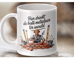 Mok beste metselaar, Koffiemok metselaar, Grappige mok voor metselaar, Metselaar Cadeau, Beker voor metselaar, Keramische mok metselaar