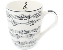 Mok bladmuziek wit in geschenkdoos