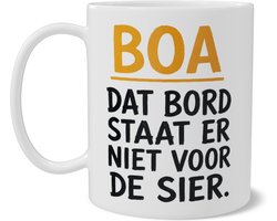 Mok BOA Dat Bord Staat Er Niet Voor De Sier Handhaving Humor Cadeau Grappige Koffiemok Dubbelzijdig Bedrukt Handhaver Werkplek Beker