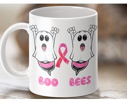 Mok Boo Bees Borstkanker Bewustzijn, Halloween Geest Mok, Grappige Halloween Koffie Mok, Halloween Gift Ideeen, Roze Lint, Herfst Decor