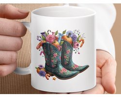 Mok Cowboystiefel Herfst Mug, Halloween Herfst Decor, Bloemen Cowgirl Laarzen, Cowboy Country Western Mok, Herfst Thee Koffie Cup, Cadeau