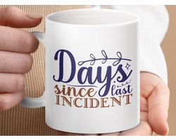 Mok Days Since Last Incident Mug, Nieuwigheid Koffie Mok, Grappige Werk Mok, Werkplek Veiligheid, Motivatie, Kantoor Humor, Cadeau Idee
