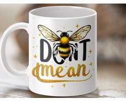 Mok Dont Bee Mean, Bij Vriendelijke Mug, Leuke Spreuk, Optimistische Cadeau Idee, Positieve Vibes Mok, Grappige Woordspeling, Bijen