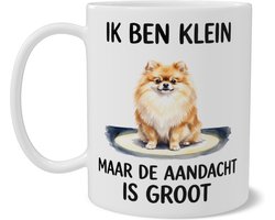 Mok - Dwergkeeshond (Pomeranian) - Ik Ben Klein Maar De Aandacht Is Groot - Grappige Diva Hondenmok - Cadeau