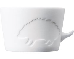 Mok Egel - Kopje Porselein - Koffie Drinken - Uniek Ontwerp - 130 ml - Wit