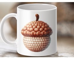 Mok Eikel Design, Herfst Mok, Natuur Mok, Bos Mok, Eikel Mok, Geschenk Mok, Keramische Mok, Thee Mok, Koffie Mok, Unieke Mok Cadeau