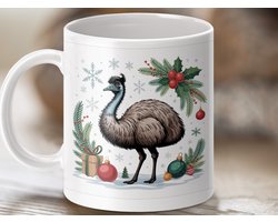 Mok Emoe Kerst Mok, Kerstcadeau, Vogel Mok, Vakantie Mok, Grappige Kerst Mok, Kerstversiering, Uniek Kerstcadeau, Cadeau voor