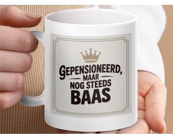 Mok Gepensioneerd Nog Steeds Baas, Leuke Pensioen Mok, Grappige Pensioen Cadeaus voor Collega's, Pensioen Cadeau Ideeën voor Mannen