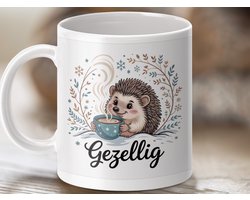 Mok Gezellig Egel Koffie, Schattige Winter Mok, Kerstmis Egel Mok, Leuke Dieren Geschenk Mok, Gezellige Dieren Kunst, Koffie Mok