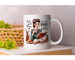 Mok Girl Loves Books And Coffee - SarcasticLaughs - SassySarcasm - HumorMeNot - Funny - SarcastischeGrapjes - GeestigeGrapjes - HumorMetEenKnipoog