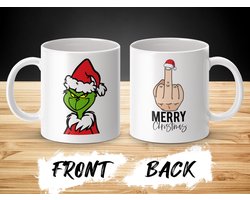 Mok Grinch kerst mok, Merry Christmas mok, Grappige Kerstmis, Beledigende Kerstmis, sarcastische mok, feestdagen koffie mok