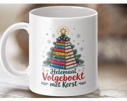 Mok Helemaal Volgeboekt met Kerstmis, Kerstboom Boeken Mok, Lezer Cadeau, Lezen Mok, Kerst Cadeau Idee, Cadeau voor Boekenliefhebber