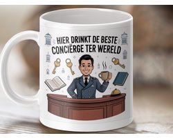 Mok Hier Drinkt de Beste Concierge ter Wereld mok, Concierge Beker, Grappige Concierge Cadeau Idee, Beste Concierge Mok
