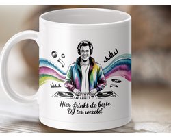 Mok Hier drinkt de beste DJ ter wereld, DJ Mok, Muziek Mok, Creatieve Mok, Speciale Mok, Cadeau Mok, Koffie Mok (130 characters)
