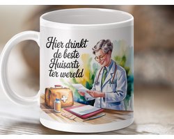 Mok Hier drinkt de beste Huisarts ter wereld, grappige dokter mok, gepersonaliseerde mok, cadeau voor artsen, ziekenhuis mok, medische mok