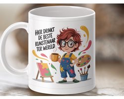 Mok Hier drinkt de beste kunstenaar ter wereld, Creatieve kunst mok, Koffie mok, Cadeau voor kunstenaar, Unieke mok print, Keramische mok