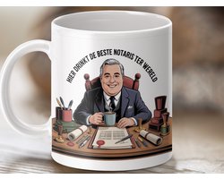 Mok Hier Drinkt De Beste Notaris Ter Wereld, Grappige Notaris Mok, Beker voor de Beste Notaris, Cadeau Notaris, Notaris Humor Mok