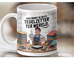 Mok 'Hier Drinkt De Beste Tegelzetter Ter Wereld', Cadeau Tegelzetter, Grappige Tegelzetter Mok, Tegelzetter Cadeau Idee, Koffie Mok