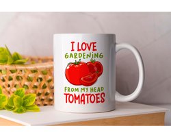 Mok I Love Gardening from My Head Tomatoes - Gardening - Gift - Cadeau - GreenThumb - PlantLover - FlowerGarden - Tuinieren - GroeneVingers - Plantenliefhebber - Bloementuin